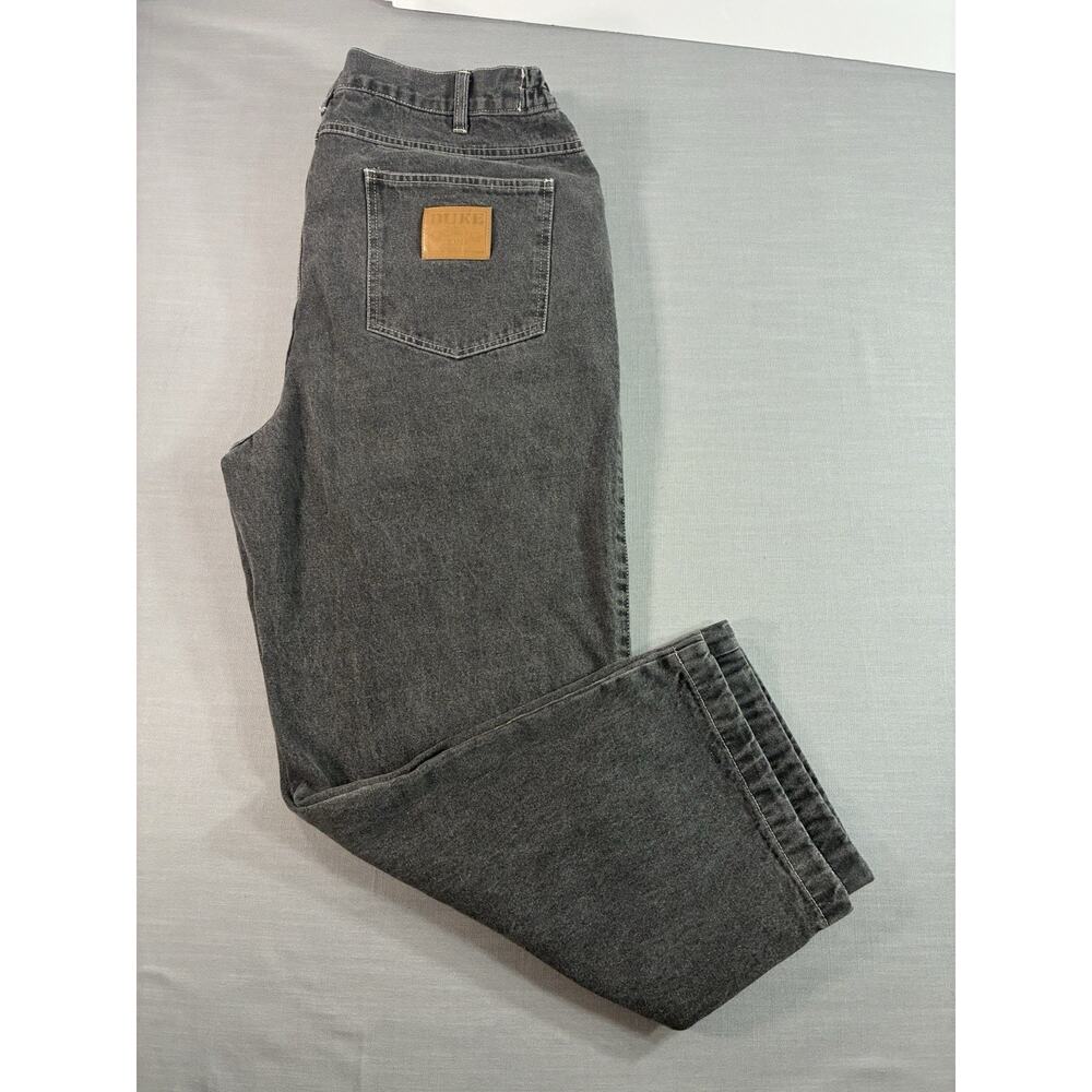 Duke Haband Baggy Fit Jeans Men’s 40S Wide Leg Y2K Gray Denim Elastic Waist